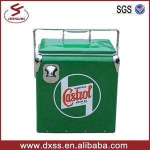 13L özel <span class=keywords><strong>vintage</strong></span> retro soğutucu kutu piknik plaj kamp <span class=keywords><strong>metal</strong></span> buzluk çanta - Product Image 2