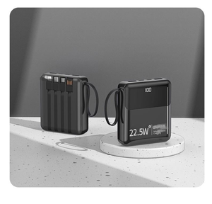 2026 New Design Power Bank 10000mAh <b>Type</b>-<b>C</b> Built 4 <b>Cables</b> Phone Holder LED Display Portable <b>Charger</b> Flashlight 2A Fast Charging - Product Image 3