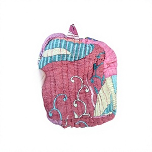 Corn husk clutch pouch Durable makeup pouch wholesale Soft portable cosmetic bag Lightweight puffer bag handle gift for her - Product Image 5