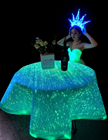 Nappe Lumineuse en Fibre Optique LED Rose Pâle Personnalisable avec Batterie Rechargeable pour Décoration de Mariage et de Noël