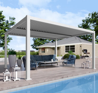 Stock aux USA Disponible 1 Pièce quantité minimale de commande Blanc 10x13 Ft. Persienne manuelle extérieure pergola en métal pour patio pelouse balcon