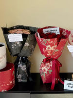 Kertas Pembungkus Kraft Bertema Bunga Persik Romantis Motif Cetak Timbul Gaya Cina Baru untuk Karangan Bunga Segar DIY Floral