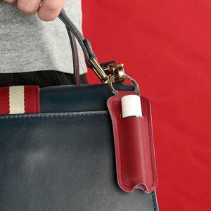 Premium Leather Lipstick <b>Holder</b> with Keychain, 5-Color Multi-Function Case for Office Corporate Gifts - Product Image 5