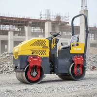 Mini-compacteur routier vibrant à double tambour avec moteur diesel, marque HT, pour la construction en asphalte