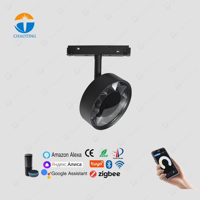 48V 20Mm Smart 9W Cri 90Ra Cob Indoor Rail Simple Install Magnetic Suction Spot Lamp Surface Led Magnet Track Grille Spot Light