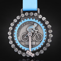 Médailles de vélo personnalisées Or Argent Bronze en métal 3D en relief pour courses de VTT, ruban gratuit, vente en gros