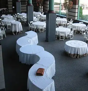 โต๊ะอาหารพับได้รูปครึ่งวงกลม ขนาด 48 นิ้ว 60 นิ้ว 72 นิ้ว ทำจากไม้อัด สำหรับงานเลี้ยง - Product Image 6