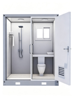 Salle de bain modulaire préfabriquée en panneaux sandwich, douche séparée, WC, installation facile, durable, écologique, pour usage temporaire