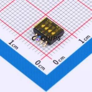 HX 1.27-4P TPPT DIP Switch SMD Switch Flat Toggle, Groove Type Single Pole Single Throw 4 Gull Wing Type - Product Image 1