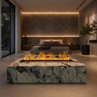 Chimenea eléctrica inteligente de diseño moderno con vapor de agua LED 3D llama de neón inserto de leña decorativo para interiores