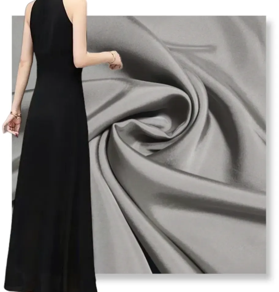 Made in China superior quality sustainable recycled 100%polyester satin chiffon fabric women's dress and model clothes