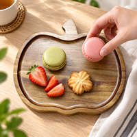 Plateau en bois d'acacia pour la cuisine : idéal pour servir, ranger fruits, pain, biscuits et desserts – Vente en gros