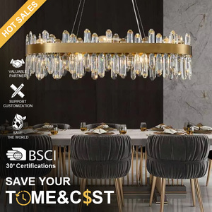 Cùng hiện đại sang trọng treo đèn pha lê Đèn chùm Vàng chiếu sáng <span class=keywords><strong>LED</strong></span> Mặt dây đèn pha lê đèn chùm - Product Image 1