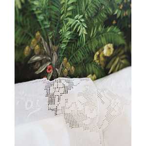 Ensemble de draps pour lit double en coton et lin mélangé avec des motifs d'anges siciliens, draps ajustés et plats - Product Image 5