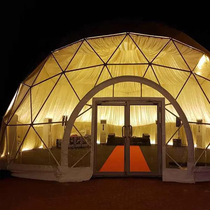 गर्म बेच पारदर्शी बड़े लक्जरी geodesic glamping व्यापार शो के लिए रिसॉर्ट तम्बू गुंबद घर गुंबद तम्बू डेरा डाले हुए