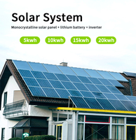 Kit sistem energi surya rumah, 5kW 8KW 10KW hibrida On-Off Grid sistem surya untuk penggunaan di rumah Set lengkap sistem PV