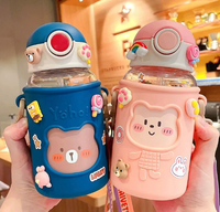 Gobelet portable tendance, écologique et durable pour filles – Tasses à eau mignonnes et originales, design élégant, en plastique pour étudiants