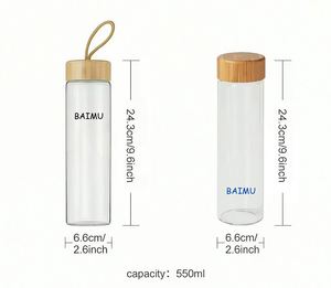 Bouteille d'eau en verre borosilicate de qualité alimentaire supérieure, 20 oz et 27 oz, avec couvercle métallique, pour adultes, enfants, sports, activités de plein air et consommation quotidienne - Product Image 6