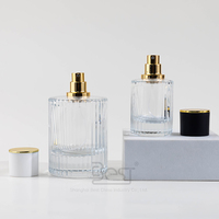 Flacon de parfum en verre cylindrique vide, 100 ml, 30 ml, 50 ml, avec pulvérisateur à pompe sérigraphié
