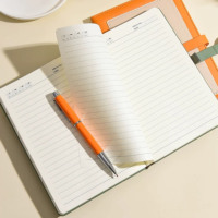 Agenda personnalisé de haute qualité A5 pour le bureau, en cuir PU, couverture rigide cousue, 200 pages, carnet à points