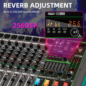 Depusheng PA16 Professionelles 16-Kanal <span class=keywords><strong>DJ</strong></span>-Mischpult mit Eingebautem 256-Reverb-Effekt - Product Image 5