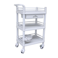 Chariot d'hôpital en plastique pour salon de beauté avec équipement essentiel pour le soin et le remplacement de médicaments