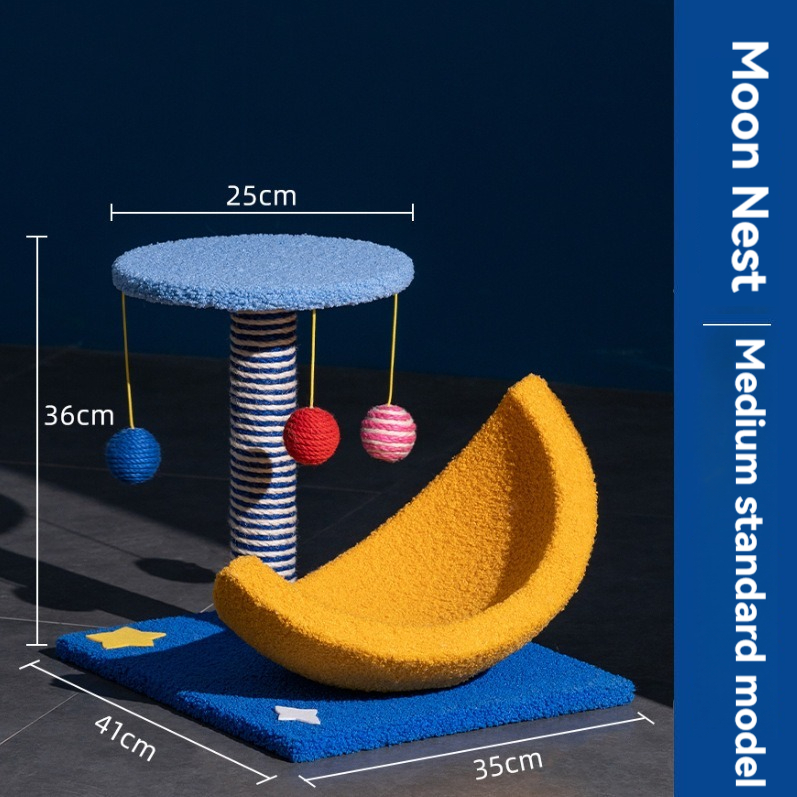 Parque infantil mediano para gatos con cielo estrellado + nido lunar