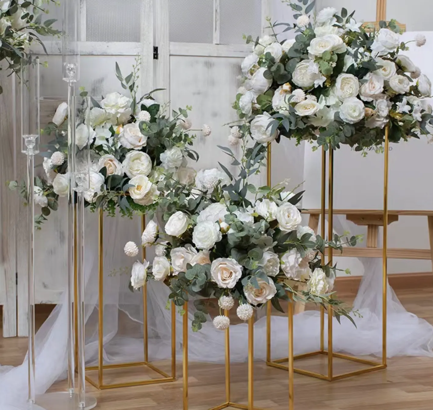 Toptan çiçek topu düğün masa Centerpieces yapay çiçekler düğün dekorasyon