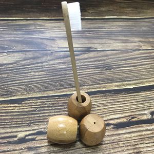 Bamboo Toothbrush Holder Round Eco-Friendly Minimalist Design Toothbrush Stand - Product Image 4