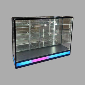 Nuevo diseño Smoke Store Case 5 estantes de vidrio Gabinete de pared Cristalería Exhibición <span class=keywords><strong>Vitrina</strong></span> con luz de flash - Product Image 2