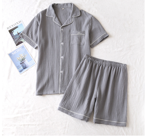 Pigiama in due pezzi in cotone 100% crêpe mussola Set da notte <span class=keywords><strong>abbigliamento</strong></span> da notte corto per <span class=keywords><strong>abbigliamento</strong></span> <span class=keywords><strong>premaman</strong></span> da <span class=keywords><strong>donna</strong></span> - Product Image 6