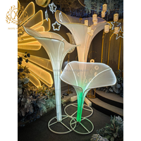 Nouvel arrivage de grande trompette lumineuse fleur support lumineux toile de fond créative décoration de scène pour la fête de mariage