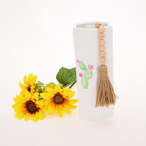 Guirnalda de cuentas de madera Vintage para decoración de granja con borlas, etiqueta DIY para decoración del hogar - Product Image 5