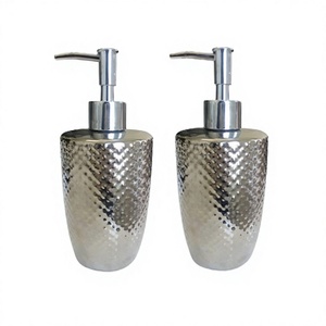 Ensemble de deux distributeurs de savon en mousse en acier inoxydable argenté de taille personnalisée pour savon pour les mains, usage hospitalier - Product Image 1