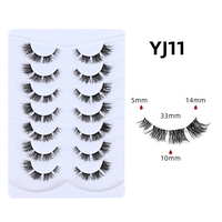Vente en gros de 7 paires de faux cils en vison synthétique de haute qualité, fournitures de beauté, faux cils en gros