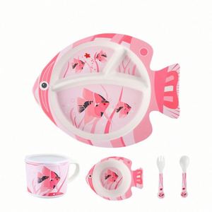 Produit très vendu, assiette en fibre de bambou biodégradable pour enfants, design mignon en forme de poisson - Product Image 1