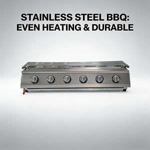 Barbecue à gaz en acier inoxydable à six brûleurs de la marque FUQI, personnalisable, de haute qualité, pour l'extérieur, garantie 1 an, facile à utiliser - Product Image 2