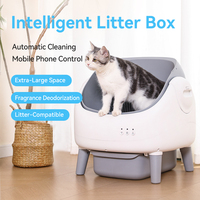 Bac à litière intelligent automatique et manuel pour chats, avec surveillance intelligente, design écologique, grande capacité, nettoyage automatique, pour chats de type ouvert