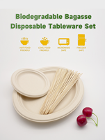 Assiettes Modernes en Bagasse Biodégradables Écologiques Oasis – Vaisselle Jetable pour Fêtes, Camping, Traiteur – Fabriqué en Chine