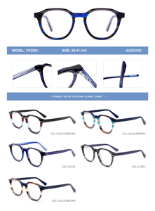 Lunettes sur mesure pour hommes, lunettes <span class=keywords><strong>de</strong></span> créateur tendance, montures rétro en acétate 2026, montures <span class=keywords><strong>de</strong></span> lunettes en plastique - Product Image 3