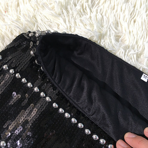 Faldas con lentejuelas de lujo para mujer, Falda corta de hoja dorada brillante con diamantes de imitación, a la moda - Product Image 5