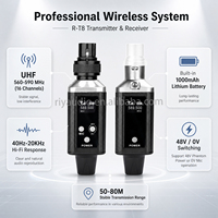 Système émetteur-récepteur sans fil professionnel R-T8, récepteur micro UHF à fréquence agile 560-590 MHz pour spectacles sur scène