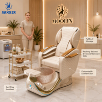 Fauteuils de pédicure réglables MOOLIN Premium avec massage, mobilier de salon de manucure, fauteuil spa pour les pieds avec hydromassage et massage intégré
