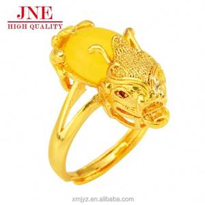 Anillo <span class=keywords><strong>de</strong></span> apertura valiente <span class=keywords><strong>de</strong></span> zafiro amarillo con microincrustaciones chapadas en oro <span class=keywords><strong>La</strong></span> joyería al por mayor <span class=keywords><strong>de</strong></span> las mujeres no se desvanece durante mucho tiempo - Product Image 1