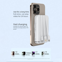 Nouvelle conception, câble intégré, mini batterie Li-polymère ultra-fine de 5000 mAh, chargeur magnétique sans fil, affichage LED, type-C, banques d'alimentation