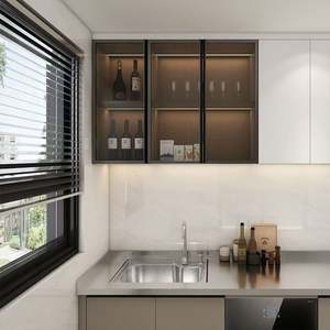 Black Modern <b>Kitchen</b> Cabinets Complete <b>Furniture</b> Wood <b>Kitchen</b> Cabinet Designs - Product Image 6