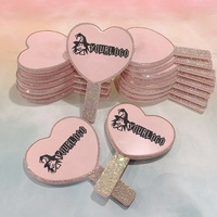 Miroir de Maquillage Portable en Forme de Cœur avec Strass Scintillants, Vente en Gros, Marque Privée, Miroir Cosmétique