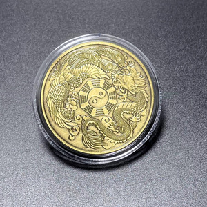 Traditionelle Sammlermünze Chinesischer Drache Maßgefertigte Kupfermünze 3D-Souvenir Modische Metallkunst Dekorative Chinesische Münzen Feng Shui - Product Image 5