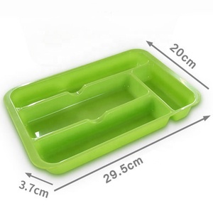 White Plastic Cutlery Tray Silverware Drawer Organizer for Kitchen Drawers Flatware Utensils