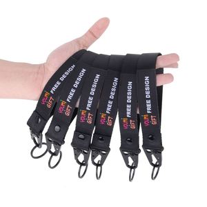Customize Motorcycle Polyester Wrist <b>Lanyards</b> Tactical Webbing <b>Key</b> Ring Holder Strap Keychain Clip <b>for</b> Promotion - Product Image 3